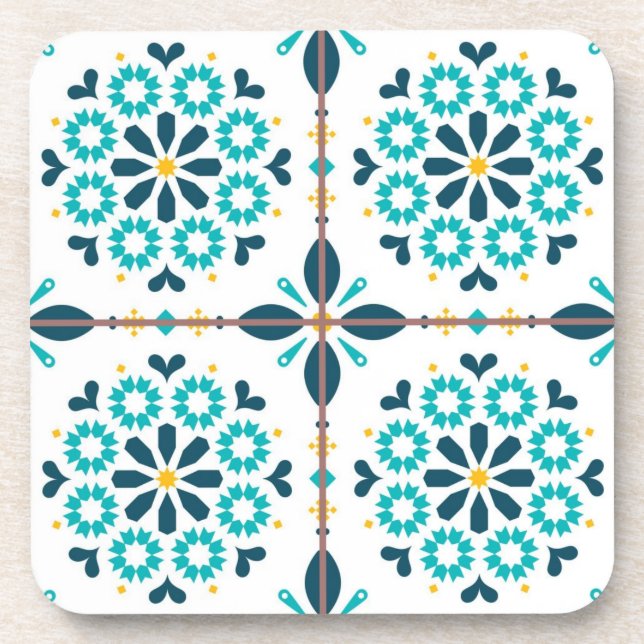 Porta-copo Padrão de azulejos cerâmicos (Frente)