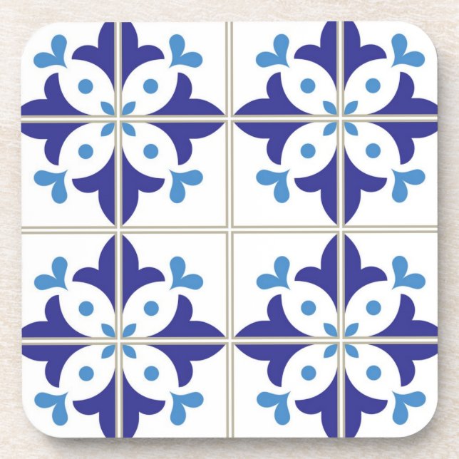 Porta-copo Padrão de azulejos cerâmicos (Frente)