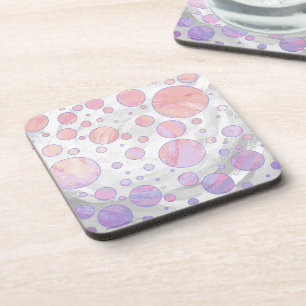 Porta-copo Padrão de Bolinhas da rosa claro