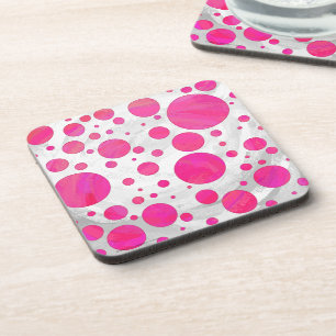 Porta-copo Padrão de Bolinhas de Paixão Rosa