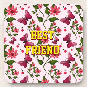 Porta-copo Padrão de borboleta floral personalizado e customi