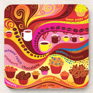 Porta-copo Padrão de Café e Muffins
