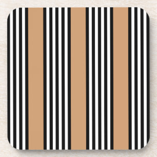 Porta-copo Padrão de cinco faixas, preto e branco, com bronze
