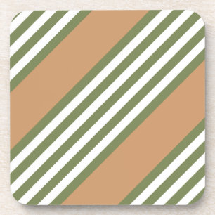 Porta-copo Padrão de cinco faixas, verde-oliva e branco, com