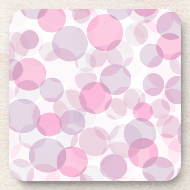 Porta-copo Padrão de círculos rosa e roxo (Frente)