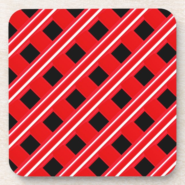 Porta-copo Padrão De Classificação Vermelho E Branco (Frente)