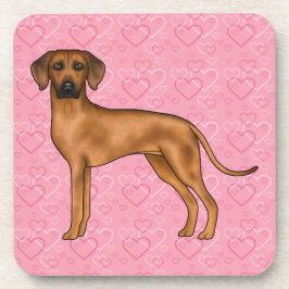 Porta-copo Padrão de Coração de Amor pelo Cão Ridgeback da Ro
