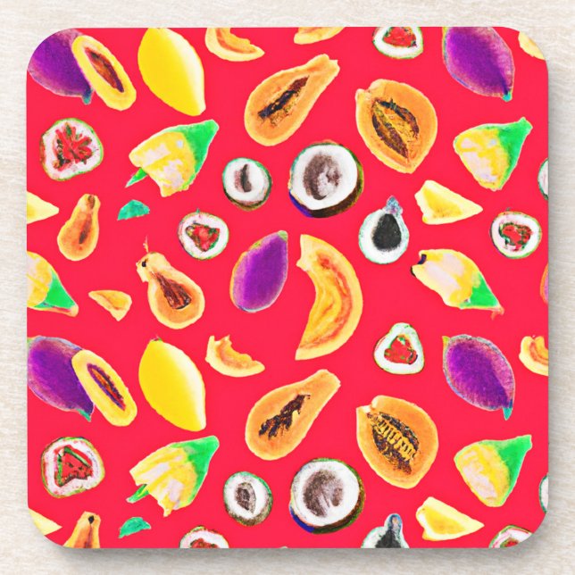 Porta-copo Padrão de Delícia de Fruta Vibrante (Frente)