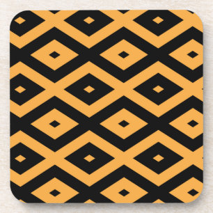 Porta-copo Padrão de diamante amarelo e preto