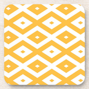 Porta-copo Padrão de diamante amarelo sunny e branco