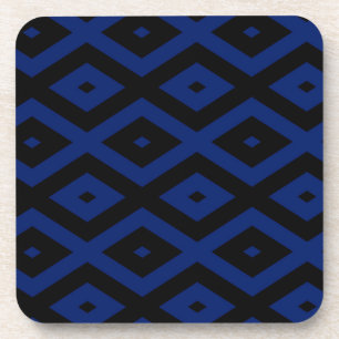 Porta-copo Padrão de diamante azul e preto