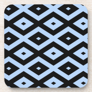 Porta-copo Padrão de diamante azul pálido e preto