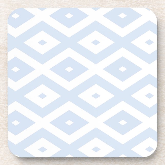 Porta-copo Padrão de diamante branco e azul pálido (Frente)