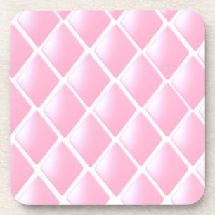 Porta-copo Padrão de diamante colado cor-de-rosa