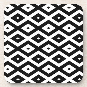 Porta-copo Padrão de diamante preto e branco