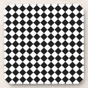 Porta-copo Padrão de diamante preto e branco por Shirley Tayl