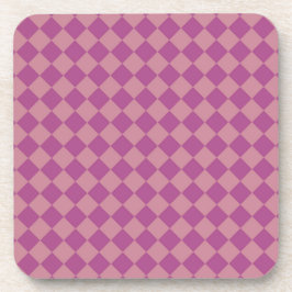 Porta-copo Padrão de Diamante Xadrez Rosa Roxo