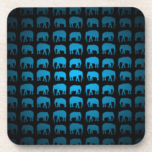 Porta-copo Padrão de Elefante Azul (Frente)