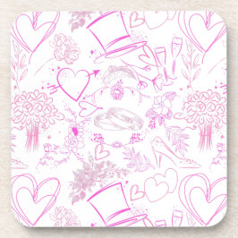 Porta-copo Padrão de enfeites de casamento 02