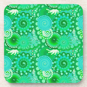 Porta-copo Padrão de espiral frontal, jade, turquesa, aqua