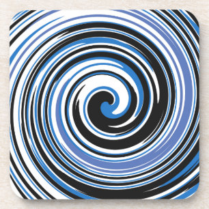 Porta-copo Padrão de espiral preto e azul