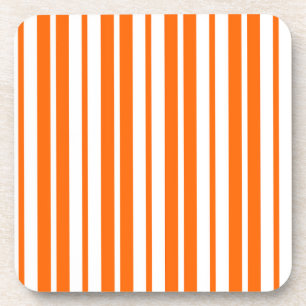 Porta-copo Padrão de Faixa Vertical Branco Laranja