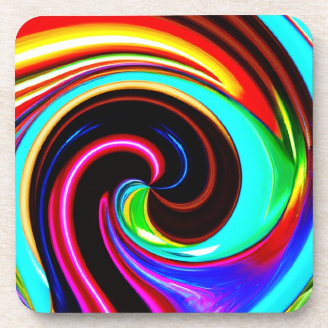 Porta-copo Padrão de fantasia espiral vibrante (Frente)