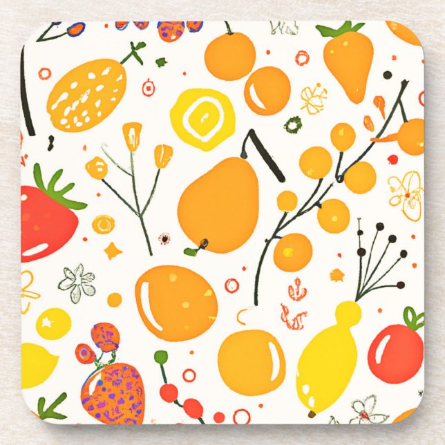 Porta-copo Padrão de Fiesta de Fruta tropical (Frente)