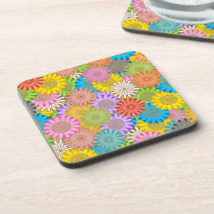Porta-copo Padrão de Flor Hippy Caótico Colorido e Brilhante