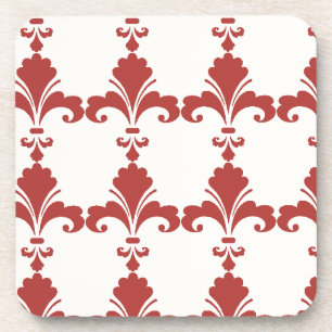Porta-copo Padrão de Flor Vermelho-De-Lis Retro