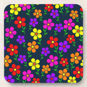 Porta-copo Padrão de Flores Coloridas Florais