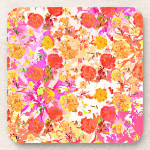 Porta-copo Padrão de flores giras bonitas