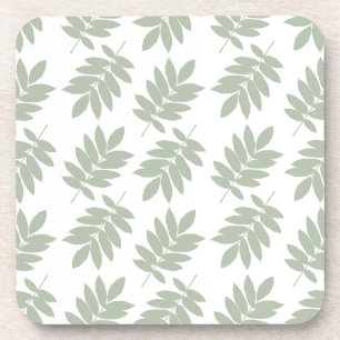 Porta-copo Padrão de Folha de Idoso Verde+Branco