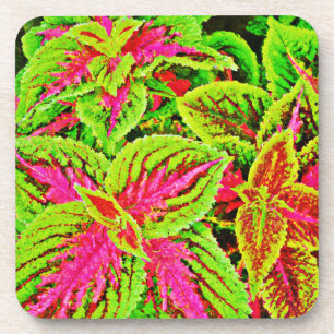 Porta-copo Padrão de Folhas de Natureza Vibrante
