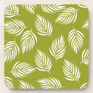 Porta-copo Padrão de Folhas Verde Lima Decorativas