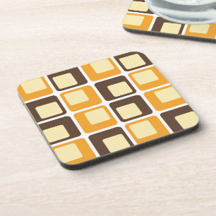 Porta-copo Padrão de Formas Retro Quadradas 70s