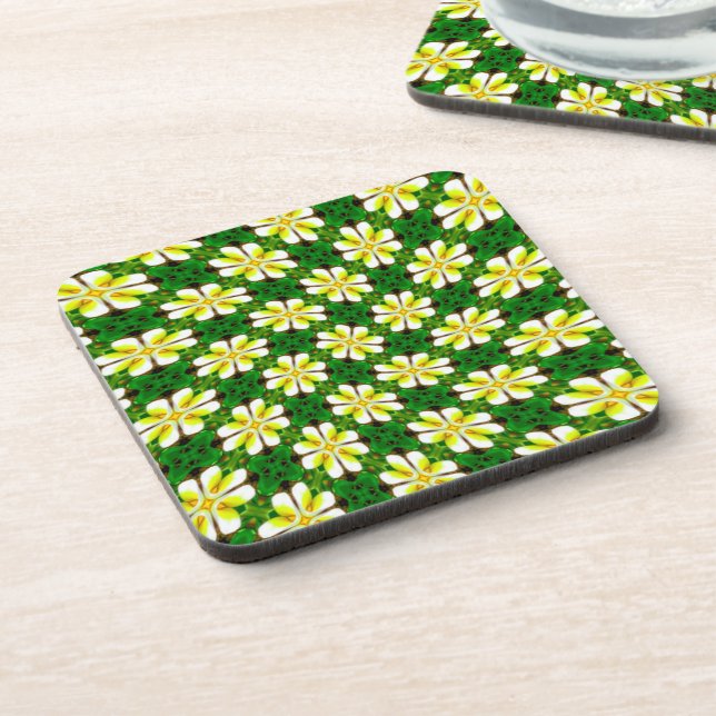 Porta-copo Padrão de Frangipani Amarelo (Left Side)