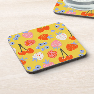 Porta-copo Padrão de Fruta de Berry Colorida Brilhante