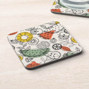 Porta-copo Padrão de Fruta do Estilo de Vintagem Retroativa