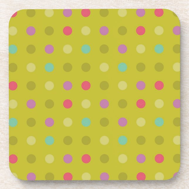 Porta-copo Padrão de fundo Polka-dot (Frente)