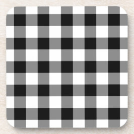Porta-copo Padrão de Gingham Preto e Branco