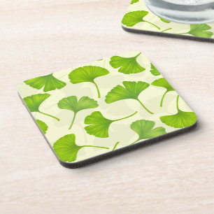 Porta-copo Padrão de ginkgo em branco
