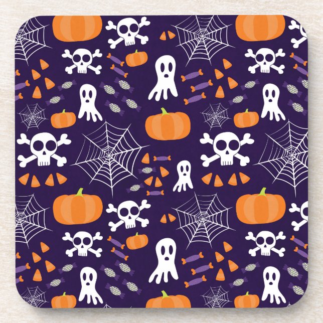 Porta-copo Padrão de Halloween divertido (Frente)
