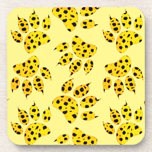 Porta-copo Padrão de impressão de pata-leopardo (Frente)
