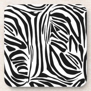 Porta-copo Padrão de impressão de zebra preto e branco em neg