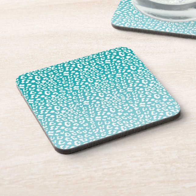 Porta-copo Padrão de Impressão Turquesa Leopardo (Left Side)