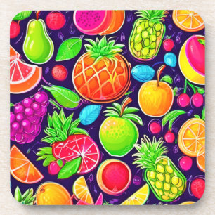Porta-copo Padrão de Intermitência de Fruta Neon
