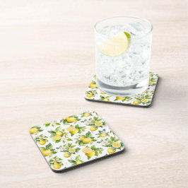 Porta-copo Padrão de limão, flores de limão, folhas, citrinos