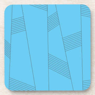Porta-copo Padrão de linha abstrato azul, simples, elegante