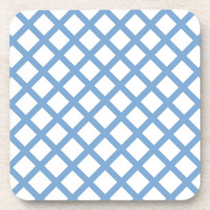 Porta-copo Padrão de Listra de Diamante Arlequim Branco Azul